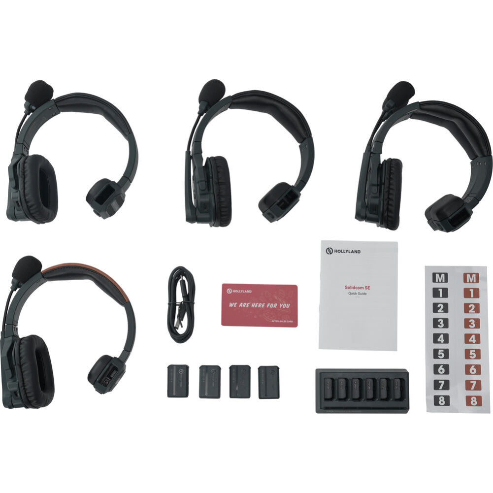 Hollyland Solidcom SE Global 4S 4-Person Full-Duplex Single-Ear Noise-Canceling Headset Intercom System, Wireless Transmission, Hollyland at MSMAV