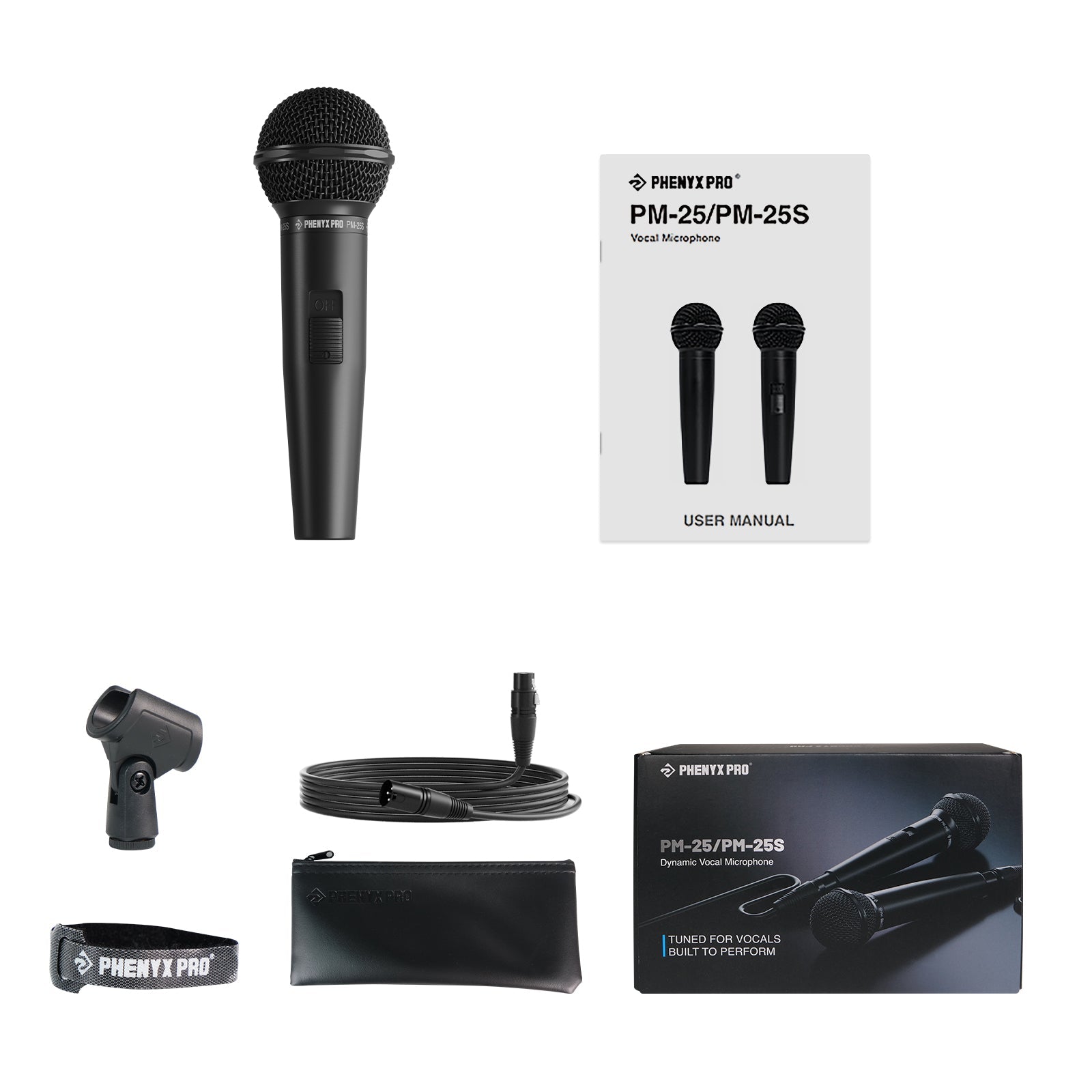 PM-25S | Wired Dynamic Cardioid Vocal Microphone with ON/OFF Switch | Stocked in AU