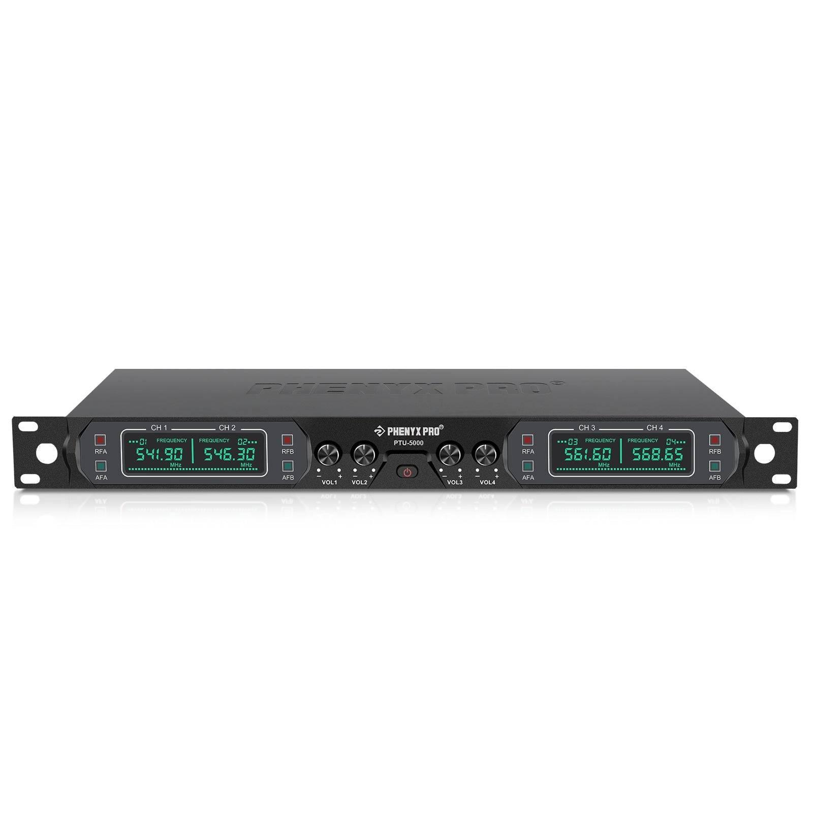PTU-5000-2H2B | UHF Fixed Frequency Quad Wireless Microphone System - MSM AV - MSMAV