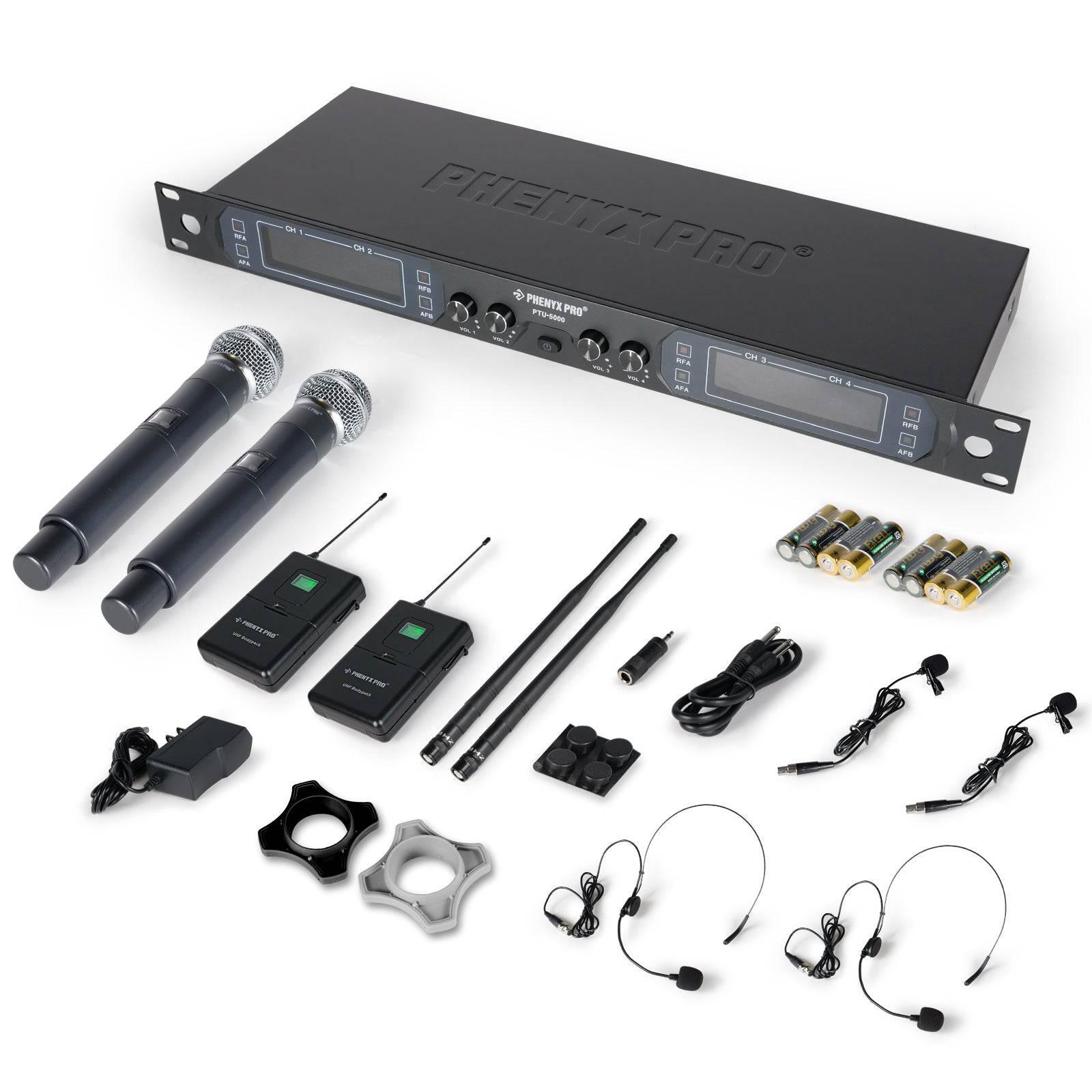 PTU-5000-2H2B | UHF Fixed Frequency Quad Wireless Microphone System - MSM AV - MSMAV