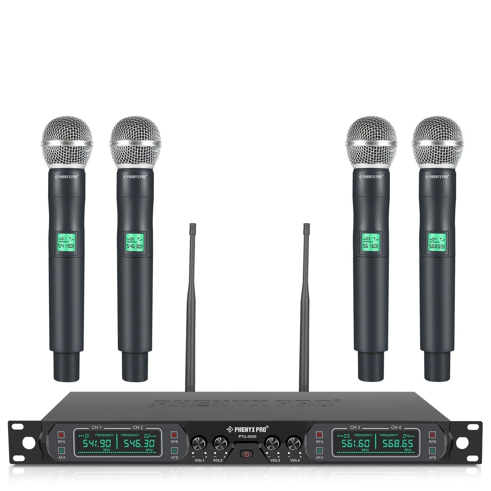 PTU-5000-4H | UHF Fixed Frequency Quad Wireless Microphone System - MSM AV - MSMAV