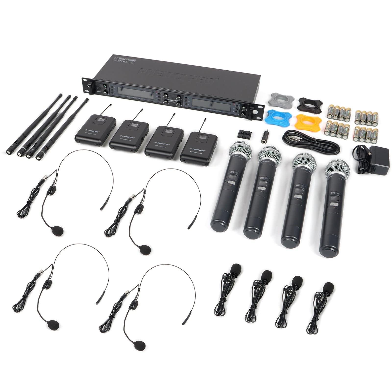 PTU-6000-4H4B | Eight-channel UHF Wireless Microphone System w/ Auto-Scan
