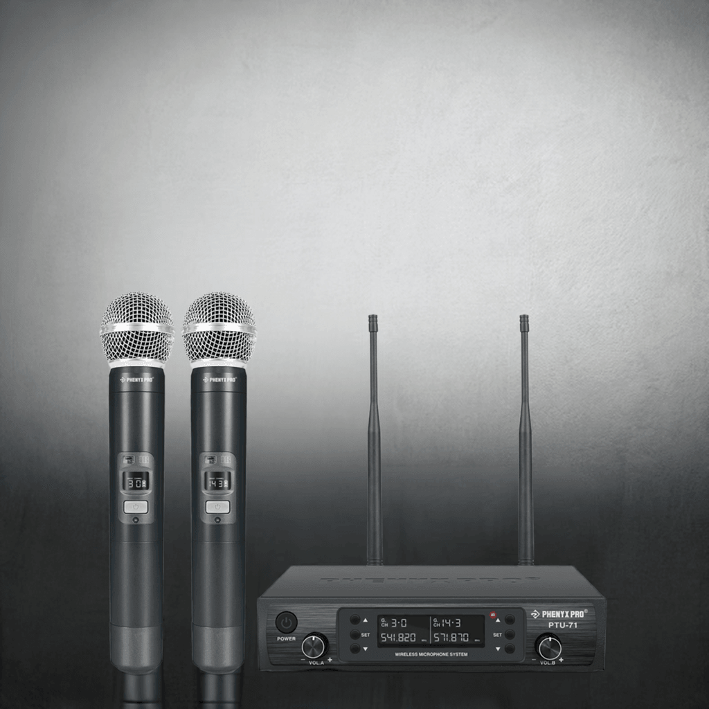 PTU-71-2H | Dual UHF Wireless Microphone System w/ Auto-Scan